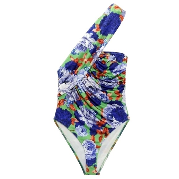 Zara Bodysuit Leotard Romper Top Tank Ruched Draped One Shoulder Asymmetric NWOT - Picture 10 of 16